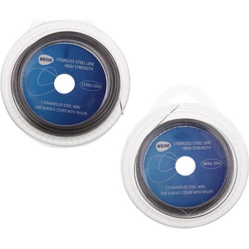 2x Fishing Steel Wire Fishing Line 10m 7 Strands Braided Leader Wire