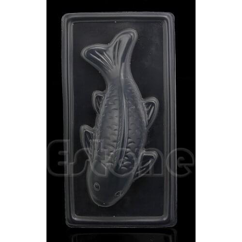 3D Koi Fish Plastic Cake Chocolate Mould Jelly Handmade Sugarcraft Mold DIY 896B
