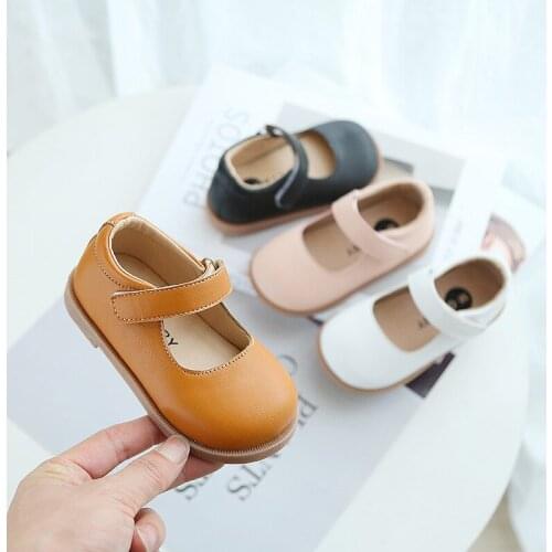 Baby Shoes New Kids Girl Leather Princess Shoes Summer Flat Sandals Non-slip Soft Casual Single Shoe Spring Autumn E975