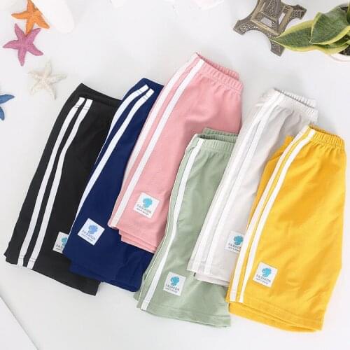 4-9 Years Children Boys Shorts Summer Knee Length Fashion Cotton Straight Bottoms Kids Girls Casual Sports Pants Candy Colors