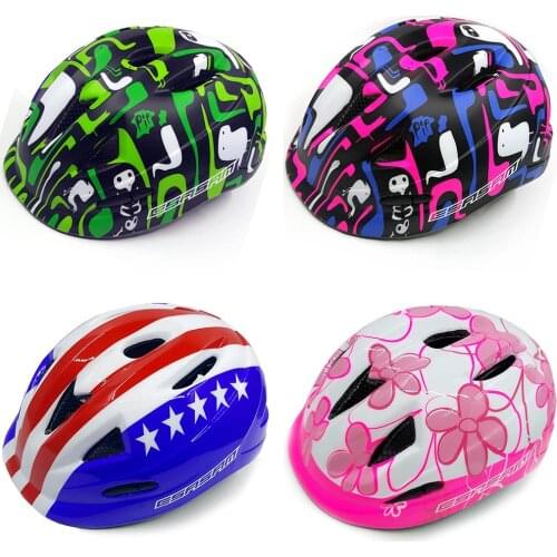 Childrens Bike Helmet Adjustable With 11 Holes Impact Ressitant Head Protector Bicycle Helmets Skating Cycling Equipment