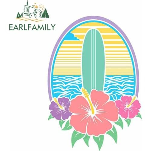 EARLFAMILY 13cm x 11.8cm Funny Car Sticker for Surf California Decal Trunk Air Conditioner Stickers Vinyl Car Wrap Scratch-Proof