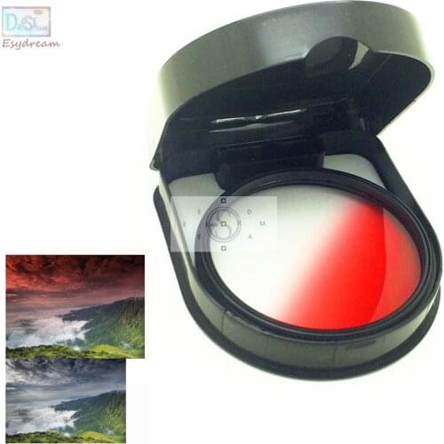 For Canon Nikon Pentax Camera Lenses Gradient 37 40.5 46 49 52 55 58 62 67 72 77 82 Gradual Graduated Red Color Lens Filter