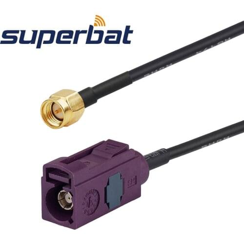 Superbat GSM Antenna Extension Cable Fakra D Jack to SMA Plug Pigtail Cable RG174 15cm