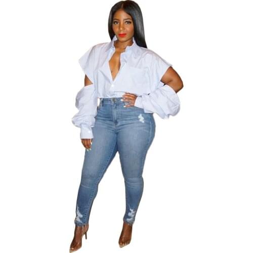 New Fashion Women Long Sleeved Hole Design Casual Blouse Ladies Korean Style Turn-down Collar Shirt