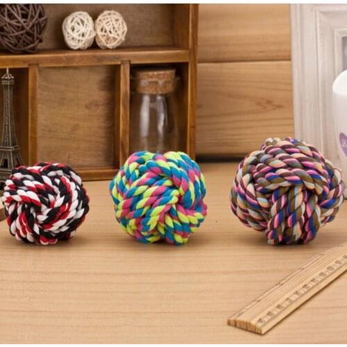New Design Pet Dog Toys Rope Ball Toys Bite Colorful Squeak Rope Interactive Dog Wool Toys 3 Size Pet Puppy Chew Toys Product