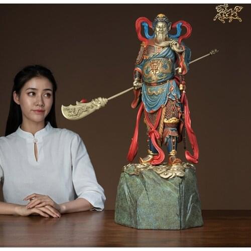 Huge high grade Luxurious HOME SHOP hallway Patron saint wealth God Mammon GUAN GONG statue brass Sculpture bring money luck