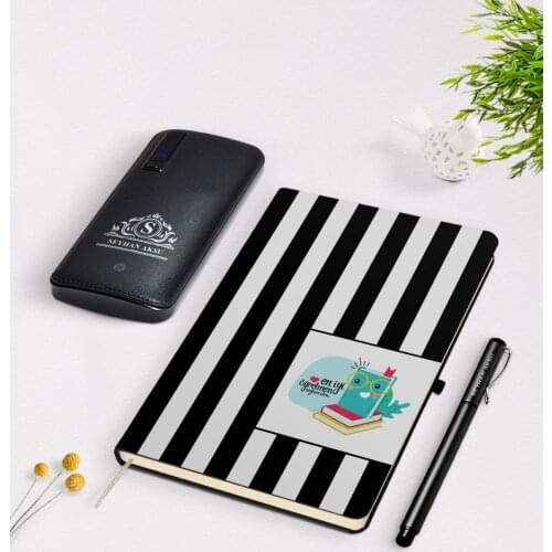 Personalized Best Teacher Black Notebook Pen 12.000 Mah Powerbank Gift Seti-9
