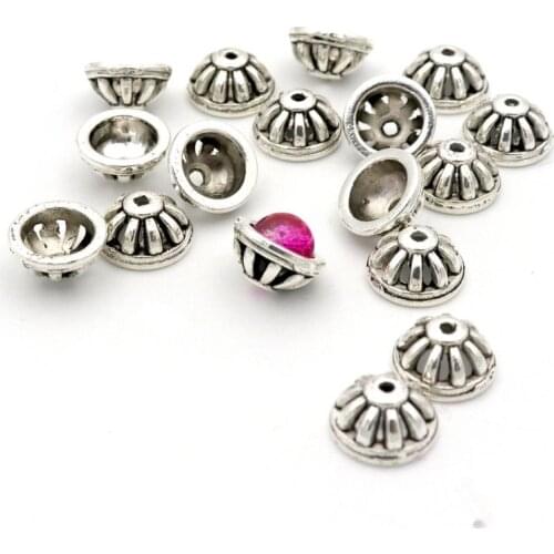 50Pcs 10x5mm Hollow Bowl Loose Sparer End Bead Caps for Jewelry Making Finding Diy Beadworks Accessories Component Wholesale