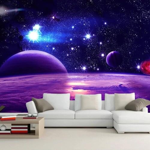 Custom 3D Mural Wall Paper Universe Starry Sky Background Wall Painting Living Room Bedroom Self-adhesive Wallpaper Wall Decals