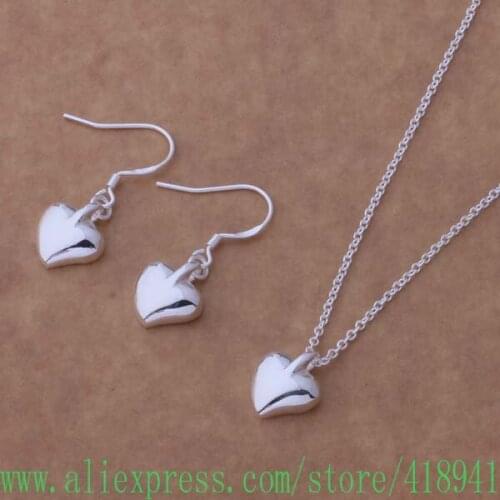 Silver Plated Jewelry Sets Earring 176 + Necklace 593 /ebbamsia bcdajtka AS129