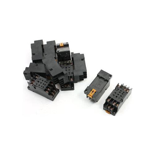 PYF11A Relay Socket DIN Rail Mount 11Pin 10pcs for MY3NJ HH53P Relay