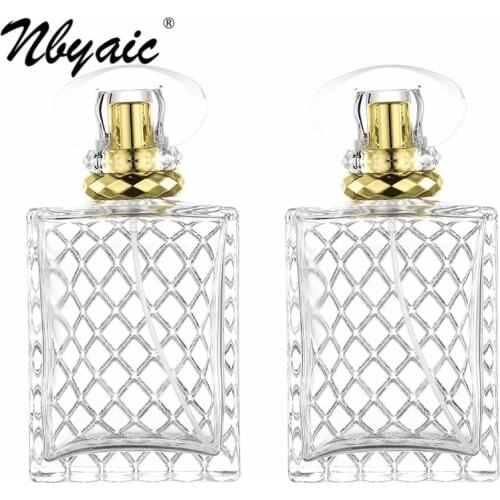Nbyaic Perfume bottling grid glass empty bottle 100ml large capacity bottling device high-end crystal cap spray 1pcs