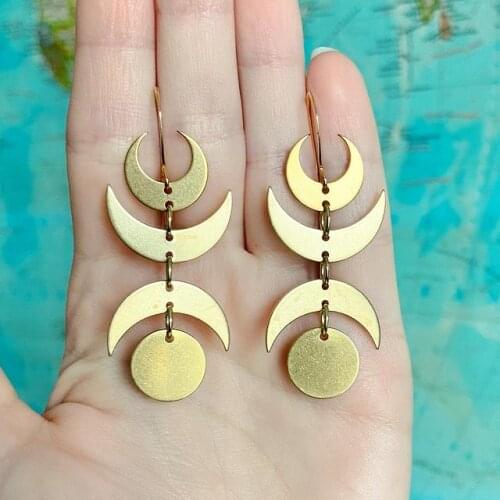 Handmade Celestial Lunar Moon Phase Earrings Simple Earrings Everyday/gift for Her