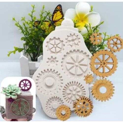 Silicone Mold Gear Steam Engine Runner Resin Kitchen Baking Decoration Tool Cake Chocolate Dessert Candy Fondant Moulds