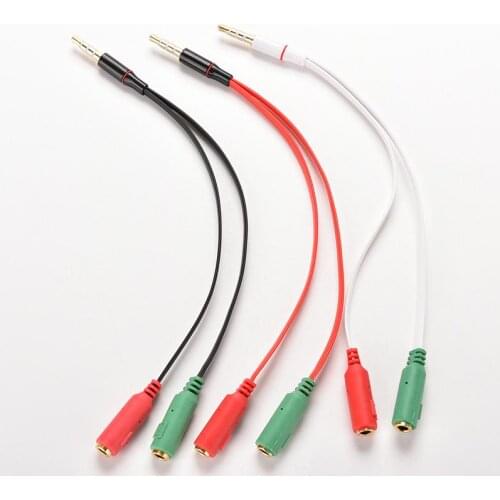 1 Male To 2 Female Mic Earphone Y Splitter Cable Earphone Headphone Adapter Connector 3.5mm Stereo Audio Plug Adapter