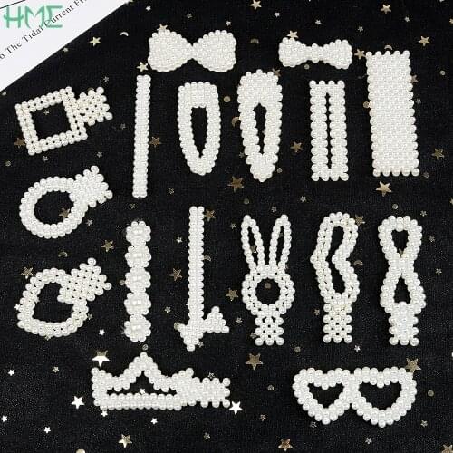 Pearls Bow Spacers Connectors Alloy Hair Clips Comb Claw Hairpins For DIY Jewelry Findings Handmade Hair Ornaments Accessories