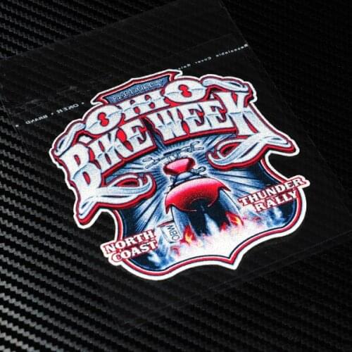 1pcs Reflective motobike stickers bike week badges sticker decals Motocross stickers retro moto sticker