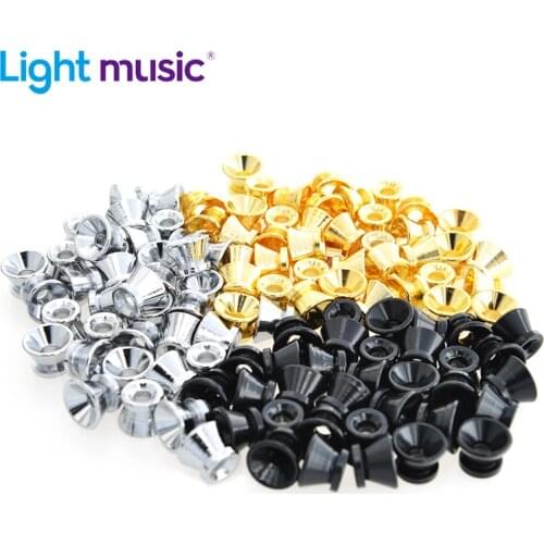 100Pcs Guitar Pegs for Acoustic Electric Bass Ukulele Guitar Strap Buckle Button Lock Pins Metal End Locking Accessories Parts