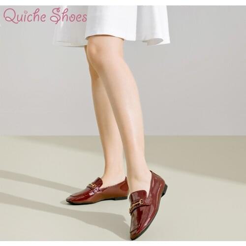 2020 New Genuine Leather Shoes Woman Slip On Women Flats Moccasins Womens Loafers Spring Autumn Mother Shoe Big Size 35-40