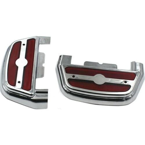 2x Motorcycle LED Light Passenger Footboard Floorboard Cover For Harley Electra Glide Road King Touring Trike Softail