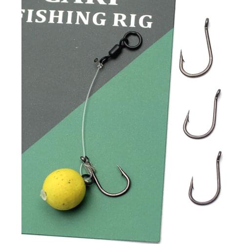 30 pcs Carp Fishing Hook High Carbon Steel PTFE Coated Barbed Hook For Carp Fishing Rigs Accessories Carp Hook 4/6/8 For Fishing