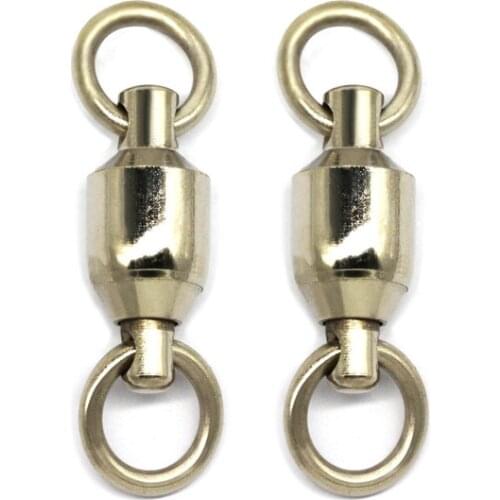 5pcs Fishing accessories Heavy Duty Ball Bearing Stainless Steel Fishing Rolling Swivels Connector Solid Rings Hook Size 0-10
