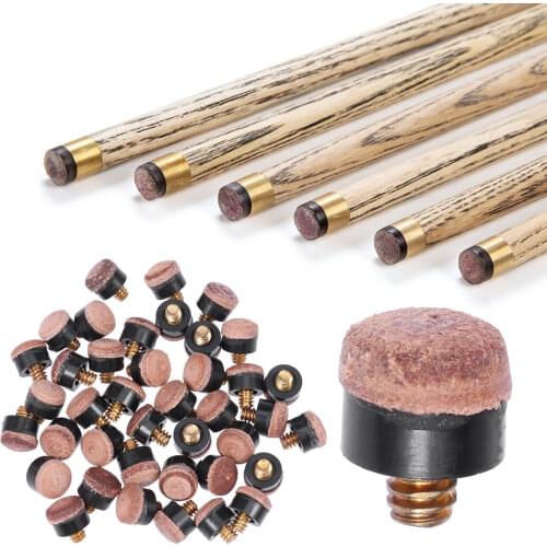 50pcs 10mm Screw-On Pool Cues Tips Replacement Professional Billiard Balls Repair Tool Snooker Game Club Accessory