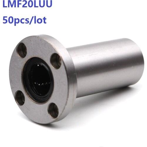 50pcs/lot LMF20LUU Long Type Round Flange Linear Bushing linear Bearing for linear shaft CNC 3D printer