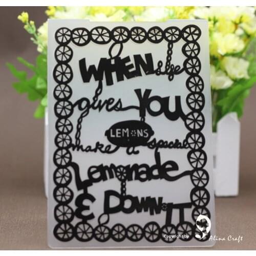 AlinaCraft PLASTIC EMBOSSING FOLDER when you DIY scrapbook album card gift packing decoration cutting dies paper craft making