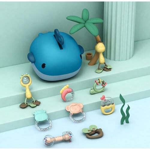 Baby Rattle Toys 0-12 Months Jingle Shaking Bell Infant Toys For Newborns Baby Rattles Teether Grip Handbell Toddler Toys