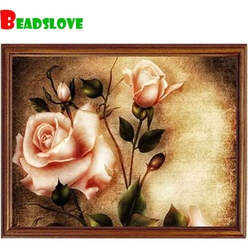 DIY 5D Diamond Painting rose Full square round Diamond Embroidery flowers 5D Picture Of Rhinestone Home decoration