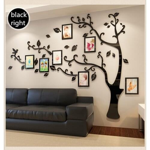 DIY photo wall large acrylic mirror tree wall sticker art wall decoration 3d creative photo frame tree home decoration stickers