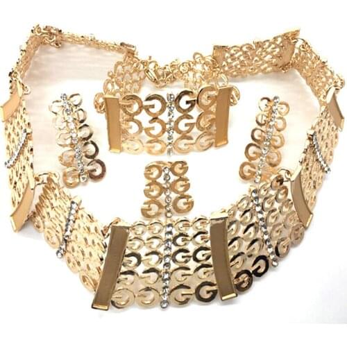 F&Y Hot Boho Collar Necklace Jewelry Sets Fashion Nigerian Wedding Necklaces Bracelets Set Women Bijoux