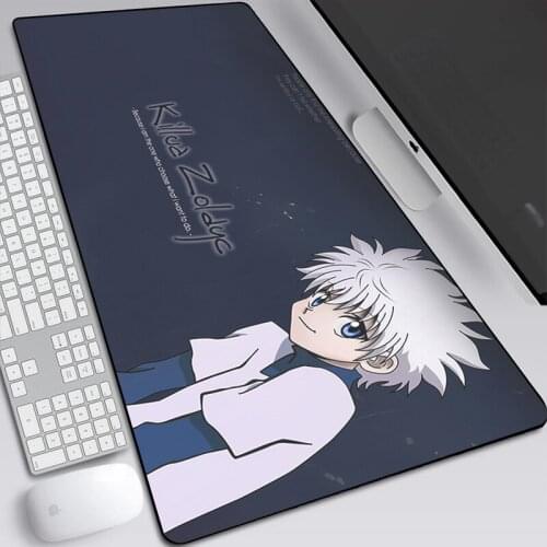 Hunter X Hunter Killua Figure Gaming Mouse Pad MAT Customized Large Office Computer Desk Mat Lock Edge 900x400mm Padmouse Gifts