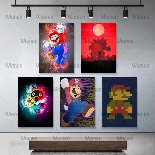 Cartoon Mario Red Hat Hd Bread Prints Home Decor Painting Poster Wall Art Canvas Modular Gifts No Frame Pictures for Living Room