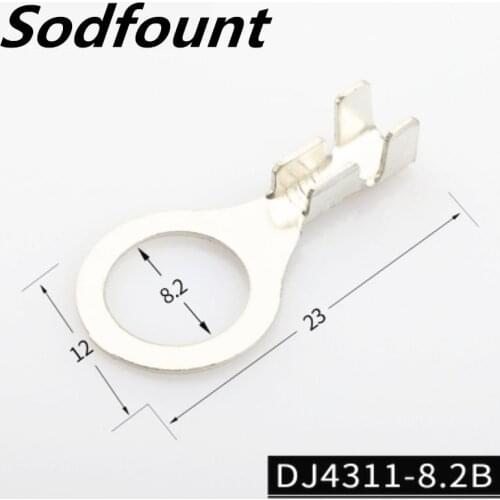 100PCS DJ4311-8.2B 8.2mm round lug ring grounding ring terminal thickness 0.4mm inner diameter 8.2MM