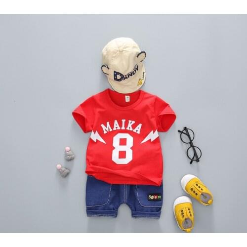 Cartoon Boy Sports Clothes Sets Summer Newest Boys Short Sleeve Suits Cartoon Round Neck Two Pieces of Clothes Sets