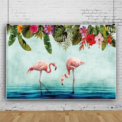 Summer Holiday Flamingo Tropical Background for Portrait Photography Birthday Decors Photographic Backdrops Photocall Studio