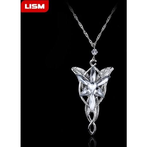 Fashion Arwen Evenstar Necklace The Elves Princess Crystal Silver Color Cubic Zirconia Stone Pendant Jewelry For Women Gifts