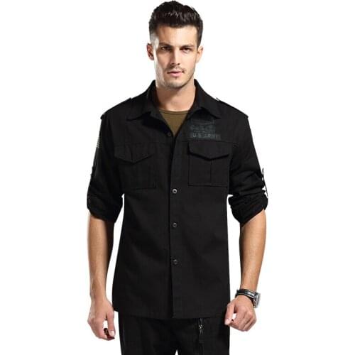 Military Uniforms Tactical Shirts Mens Army Style Clothing Casual Long Sleeve Camouflage Shirts Male Cotton Camo Cargo Tops 4xl