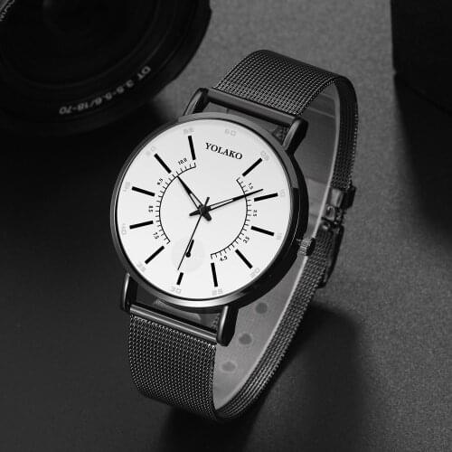 2020 Mens Watch Quartz Casual Watches Simple Hour Reloj Quartz Watch Montre Mesh Stainless Steel erkek kol saati Masculino Clock