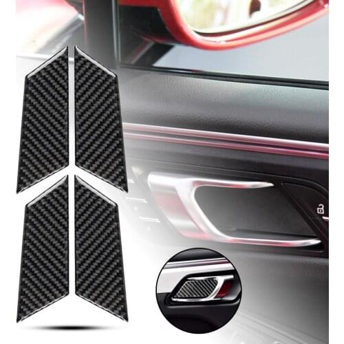 4Pcs Panel Sticker Protective Heat-resistant Carbon Fiber Inner Door Handle Bowl Trim Cover for Porsche Macan 2014-2021
