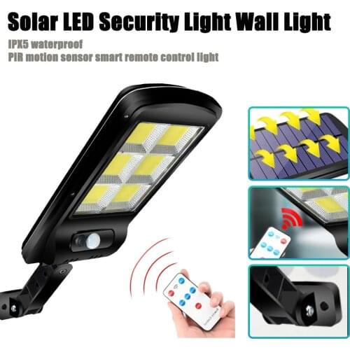 COB Solar Light PIR Motion Sensor Garden Wall outdoor Solar street lamp Waterproof Lamp Smart Remote Control Lamp