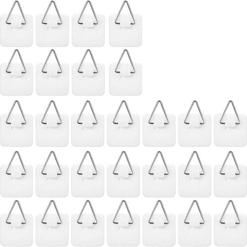 Invisible Adhesive Plate Hanger Vertical Plate Holders for Plate Pictures Wall Art Decor Supplies, 1.25 Inch (80Pcs)