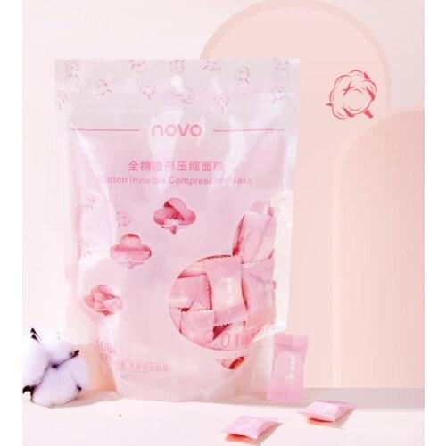 NOVO Moisturizing Disposable Compression Facial Mask Cotton Facial Sheet Face Skin Care Wrapped Masks Paper 100 Capsules TSLM1