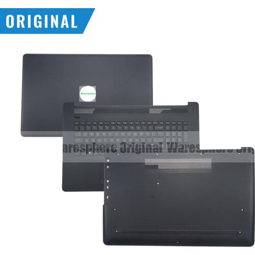 New and Original LCD Back Rear Lid Top Cover Upper Case Palmrest Bottom Base Cover For HP Pavilion 17-BY 17-CA Black Grid Model