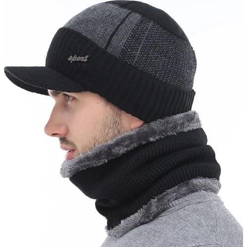 Couple Baseball Knitted Baby Hats Scarf Winter Hats Mens Parent-Child Beanie For Childern Warm Hat Wool Fur Caps Beanies Cap