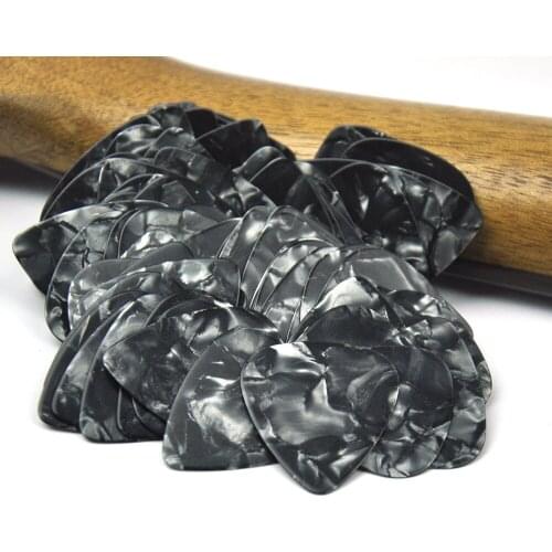 Lot of 100pcs Thin 0.46mm Gauge Celluloid Guitar Picks Plectrums Black Pearl