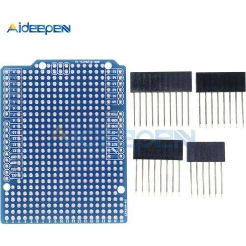 Prototype PCB Expansion Board Development Shield Bread Board Module DIY Kit 2.54mm With Pins For Arduino ATMEGA328P UNO R3 One